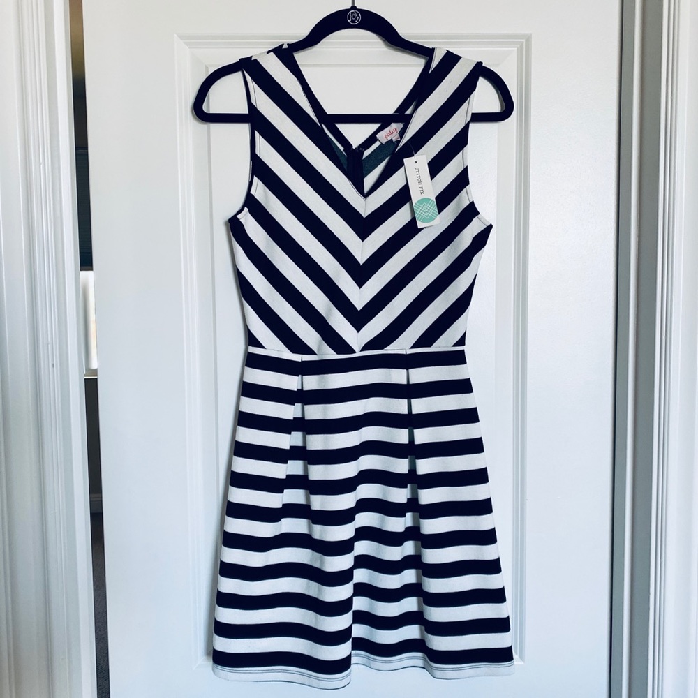 Stitch Fix Pixley Breonna Black White Stripe Dress